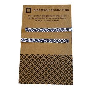 NWT‎ Birchbox Blue & White Bobby Hair Pins